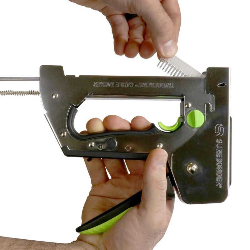 Surebonder TRIGGERFIRE Cable Tacker Staple Gun, Safely Secure Varying Low Voltage Wire Types - Coax RG6, RG59 and Ethernet Cat-5 - Two Modes: Trigger & Normal (5659) - Image 5